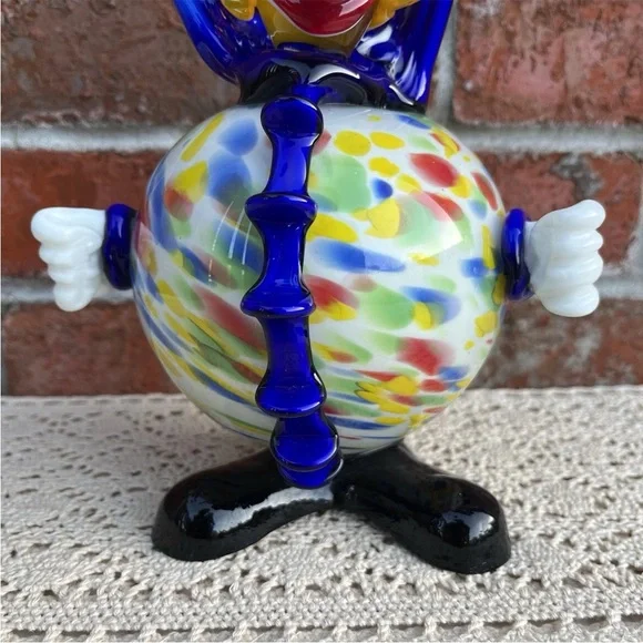 Vintage Art Glass Clown Figurine Taper Candle Holder - Picture 10 of 15